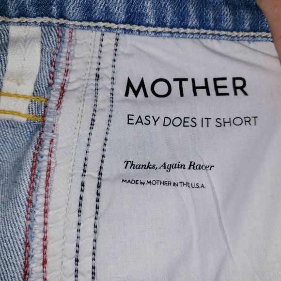 MOTHER Easy Does It Denim Short Thanks Again Racer - Picture 11 of 12